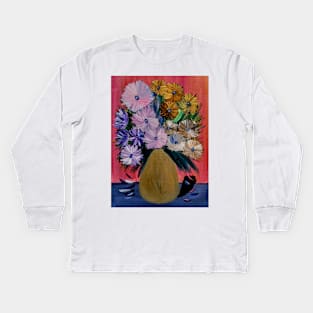 beautiful abstract flowers Kids Long Sleeve T-Shirt